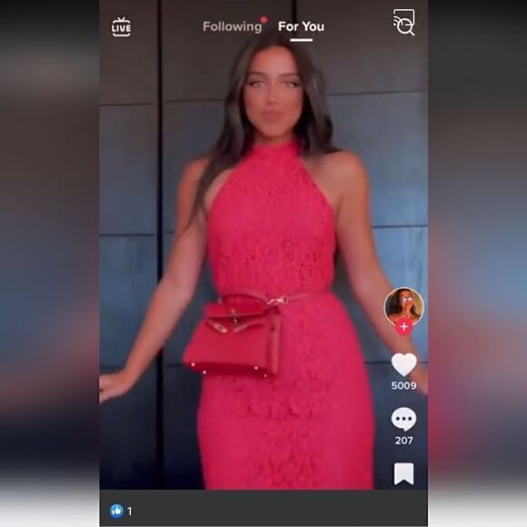 Zara LACE HALTER DRESS PINK - Picture 9 of 14